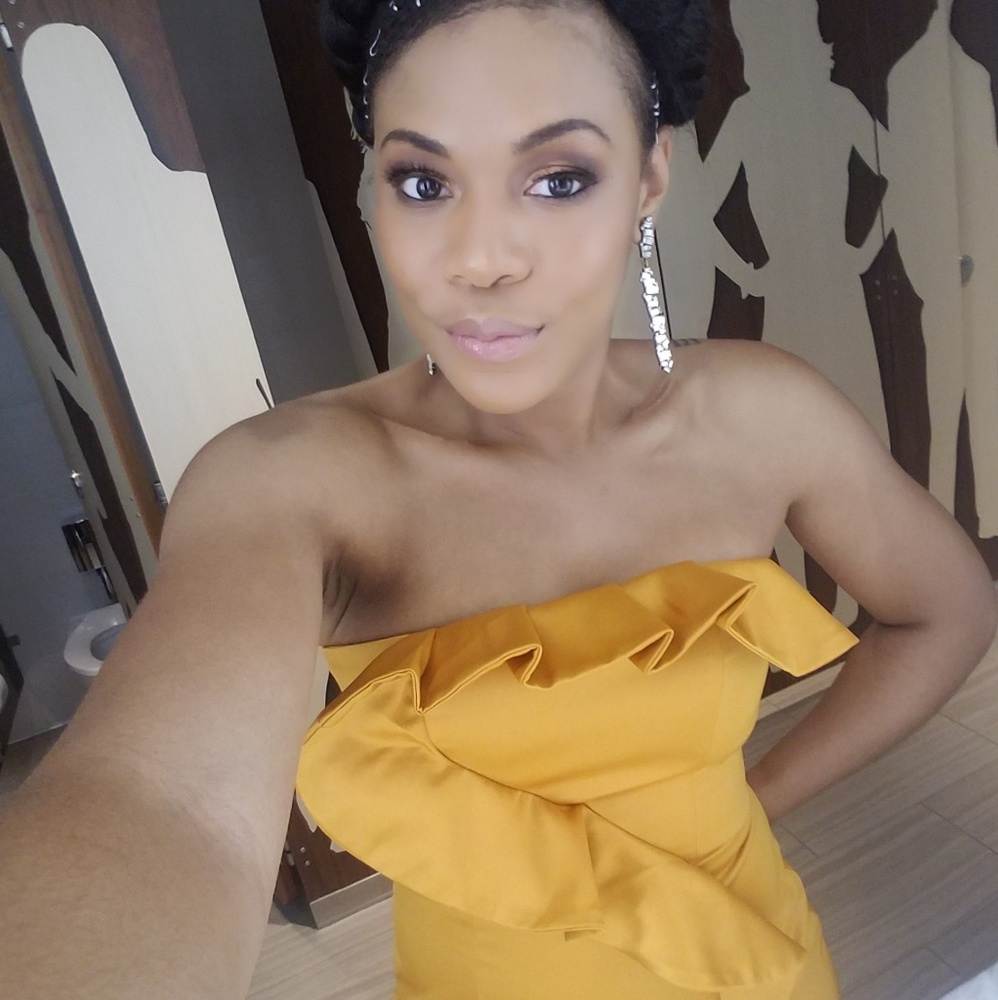 Revolve Embellished Satin Gown